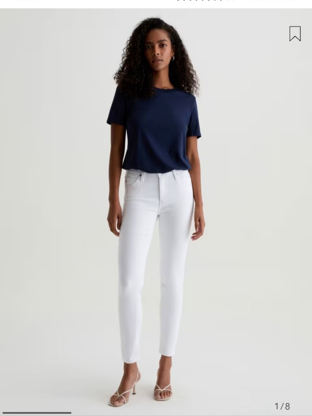 AG Adriano Goldschmied Denim The Prima Ankle Cigarette Ankle White Jeans
